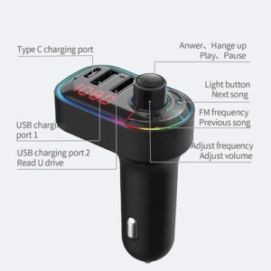 C12 Car Kit FM Transmitter USB Charger,MP3 Bluetooth Player.