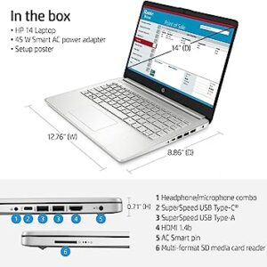 HP 14s-dq2395nia (CI5-1135G7/8GB/256GB/14.0 HD/DOS) - NATURAL SILVER 80Q12EA